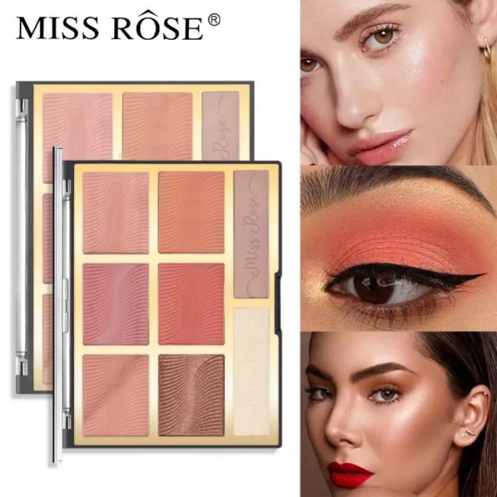 Miss Rose 6 Color Blush + 2 Color Bronzer Palette